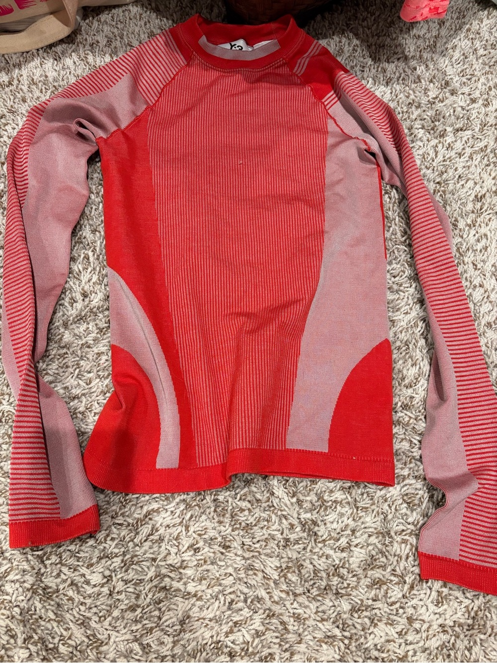 adidas Y-3 Red Striped Athletic Top